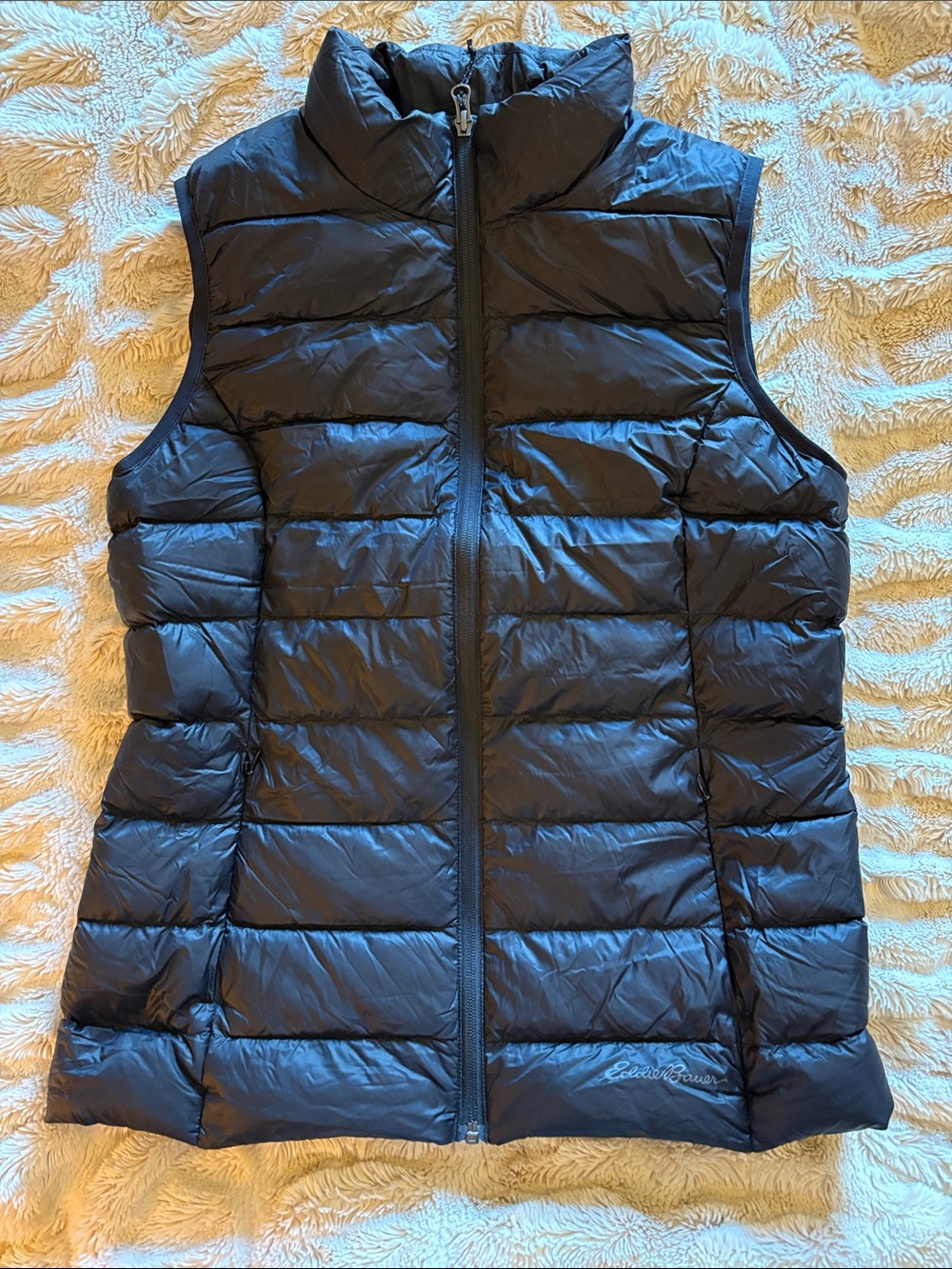 Eddie Bauer Black Quilted Packable Down Vest